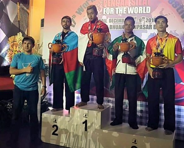 Eckhan Javarov silver medal at Pencak Silat World Championships, Bali Indonesia 2016